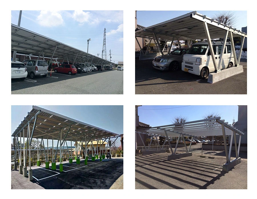 Waterproof Aluminum Commercial Solar Carport Parking Lots Mounting System